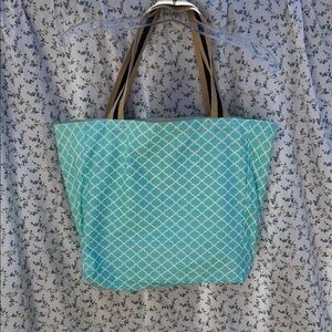 Handcrafted Stylish Aqua Tote Bag